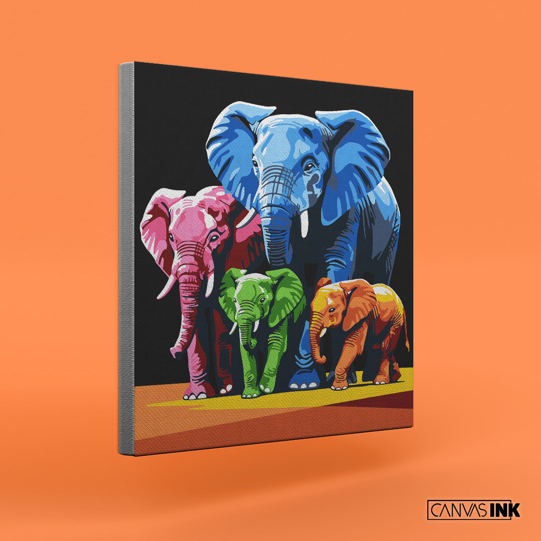 Kit Números – Familia de Elefantes – Abstracto