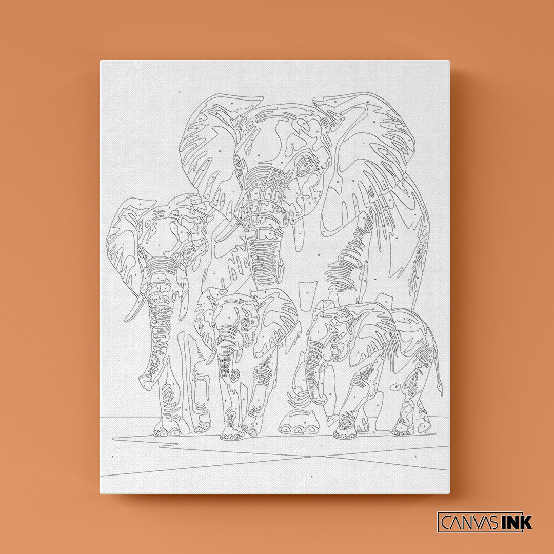 Kit Números – Familia de Elefantes – Abstracto